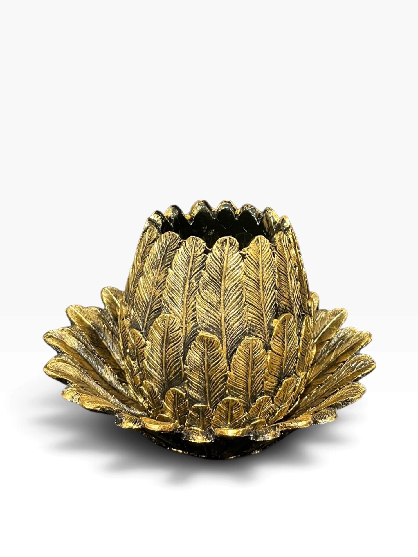 Tabaklı Vazo (Gold eskitme renk)